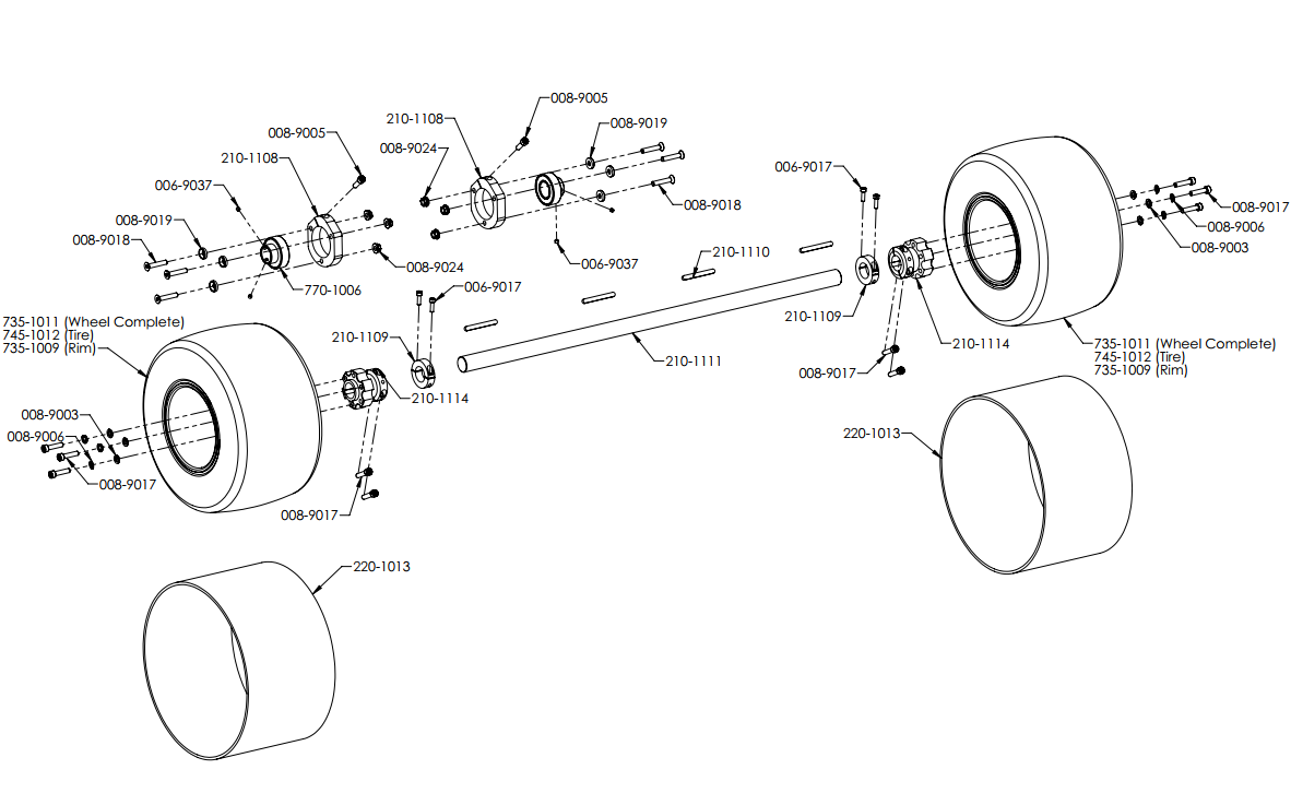E-Drift Rear Axle +Wheels