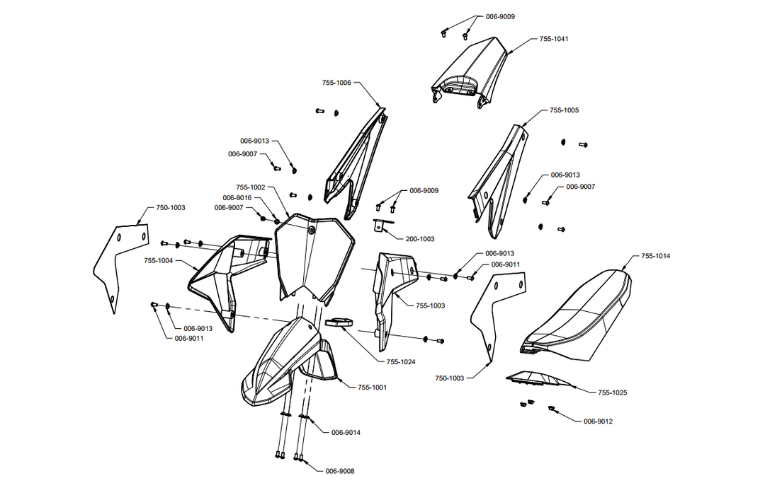 ETM RTR XL Outer Body parts schematic