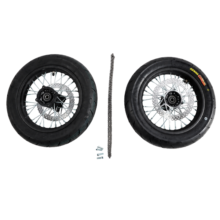 ETM RTR 12 inch Supermoto Wheel Set on transparent background