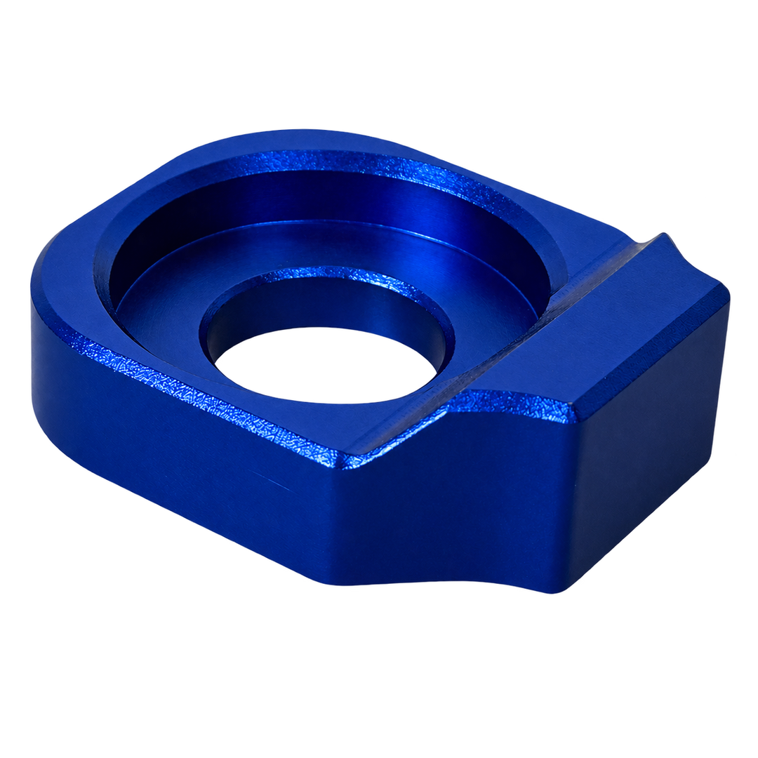 ETM RTR Anodized Axle Block isolated on a transparent background