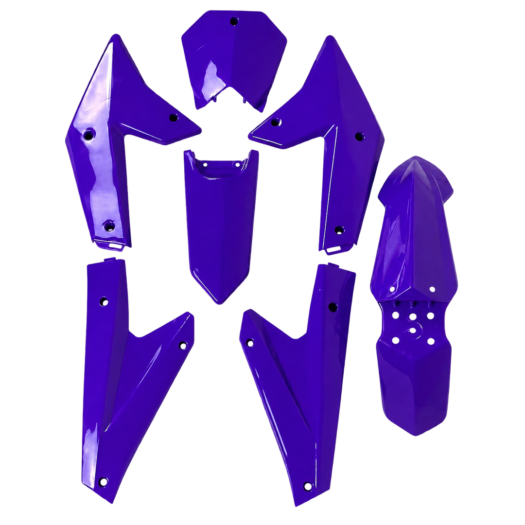ETM RTR complete purple body plastic set isolated on a transparent background