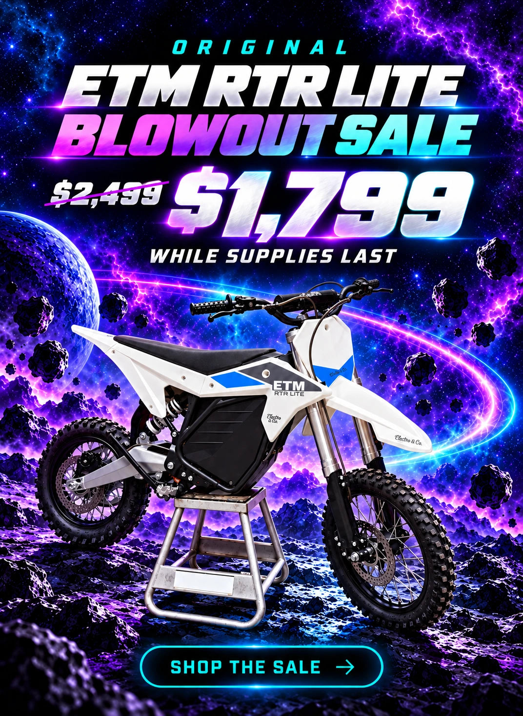 Original ETM RTR Lite blowout sale: $1,799, previously $2,499, while supplies last. Shop the sale.