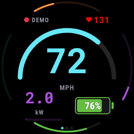 TruMoto Android watch dashboard