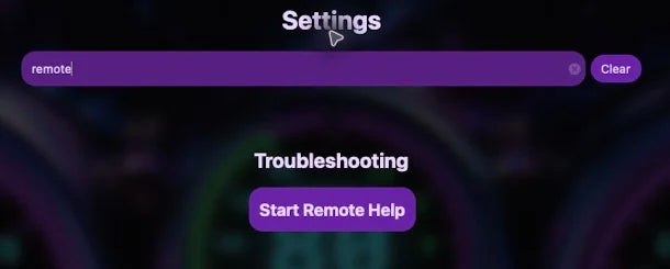 TruMoto Remote Help settings
